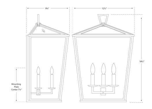 Visual Comfort Darlana Medium 3/4 Lantern Outdoor Flush Mounts Visual Comfort & Co.   