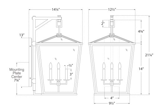 Visual Comfort Darlana Medium Bracket Lantern