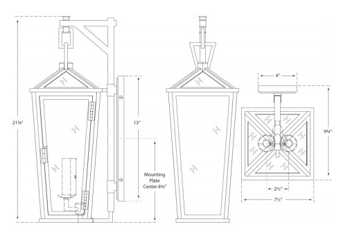 Visual Comfort Darlana Small Tall Bracketed Wall Lantern