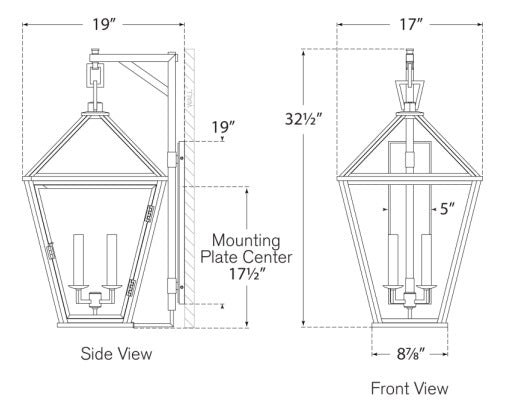 Visual Comfort Classic Darlana Large Bracketed Wall Lantern Outdoor Wall Lights Visual Comfort & Co.   