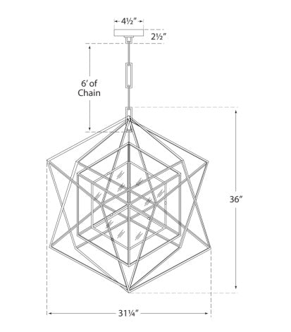 Visual Comfort Cubist Medium Chandelier Pendants Visual Comfort & Co.   