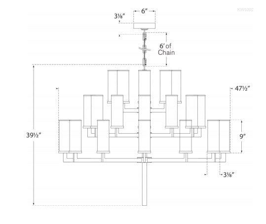 Visual Comfort Liaison Triple Tier Chandelier