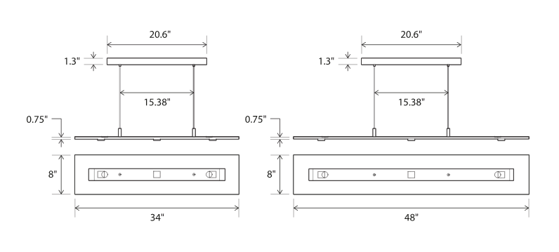 Cerno Vix 34" Linear Pendant