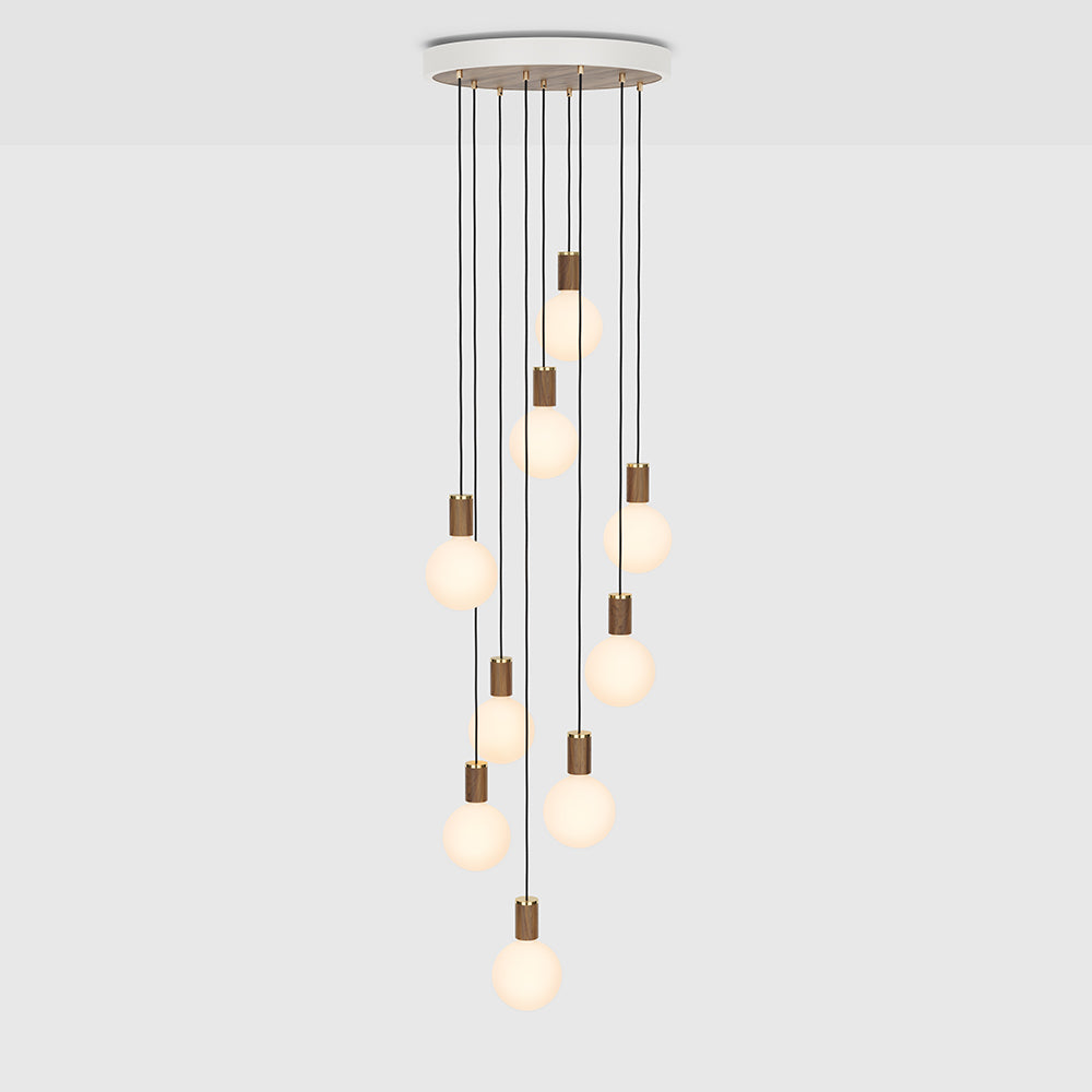 Tala Nine Pendant with Large Canopy and Sphere IV Bulbs