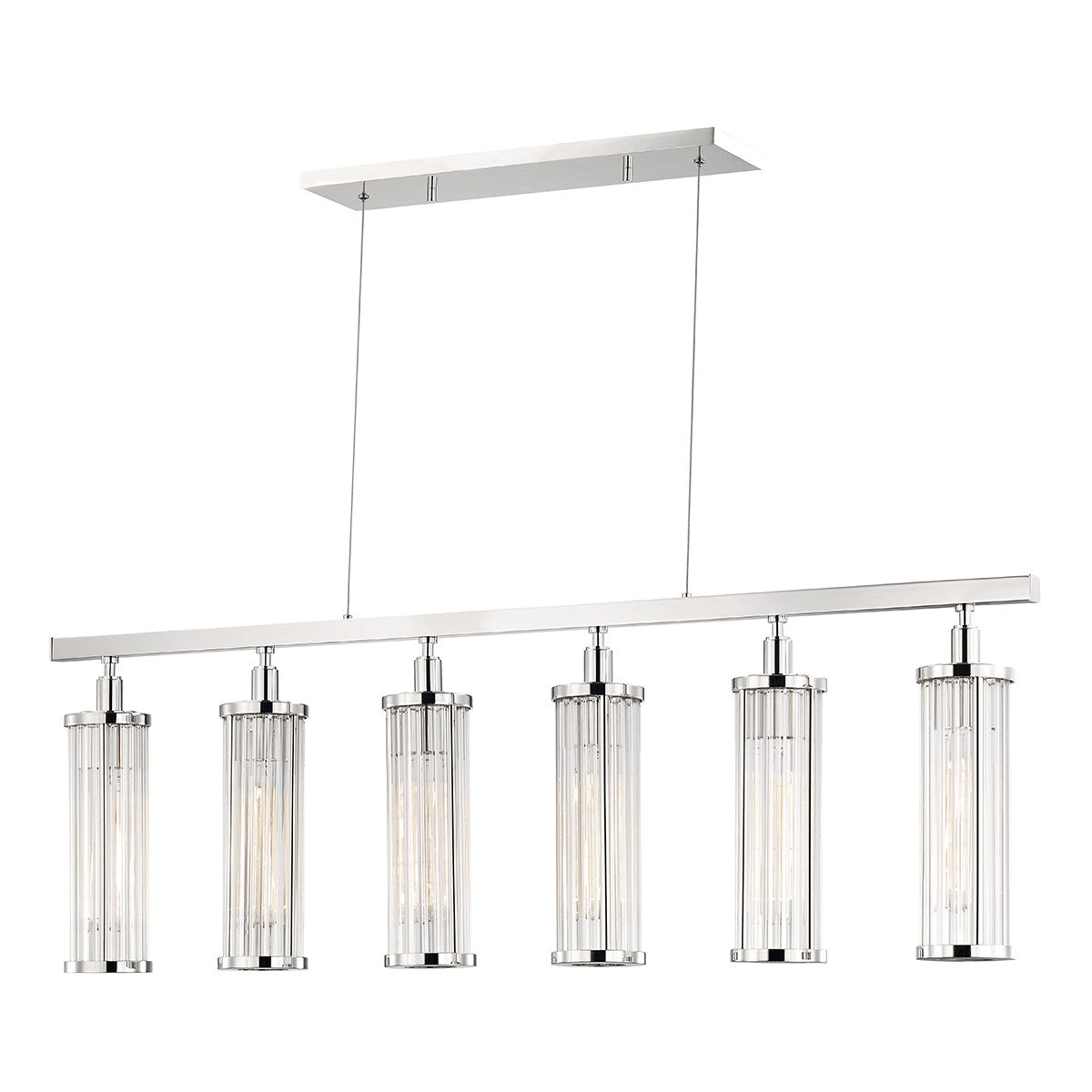 MARLEY - 6 LIGHT ISLAND LIGHT Linear Suspension Light Hudson Valley Lighting Polished Nickel  