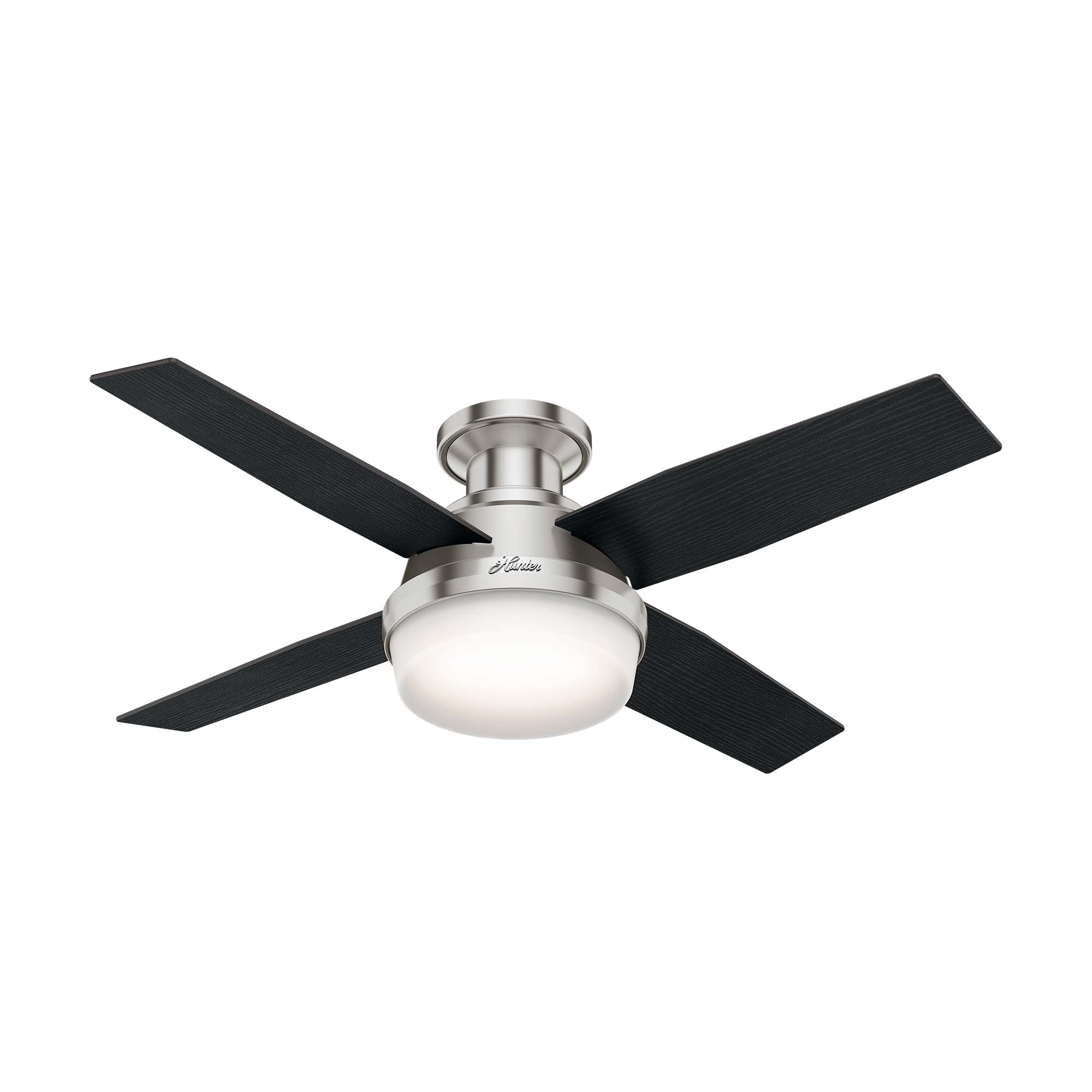 Hunter 44 inch Dempsey Low Profile Ceiling Fan with LED Light Kit and Handheld Remote Indoor Ceiling Fans Hunter   