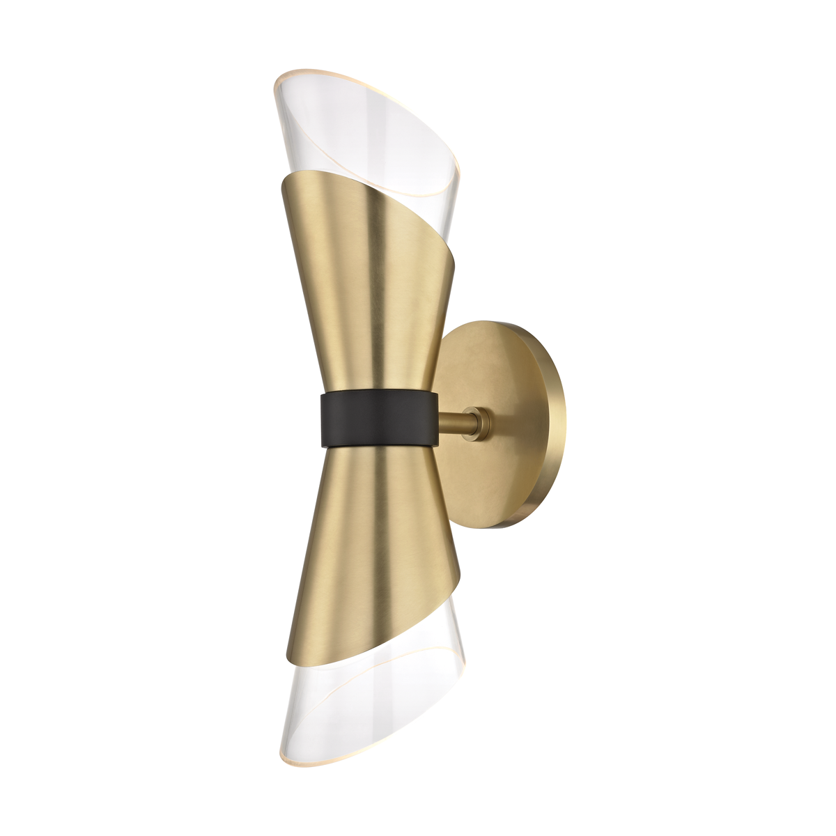 Hudson Valley Lighting Angie 2 Light Sconces H130102 Wall Light Fixtures Mitzi Aged Brass/Black  