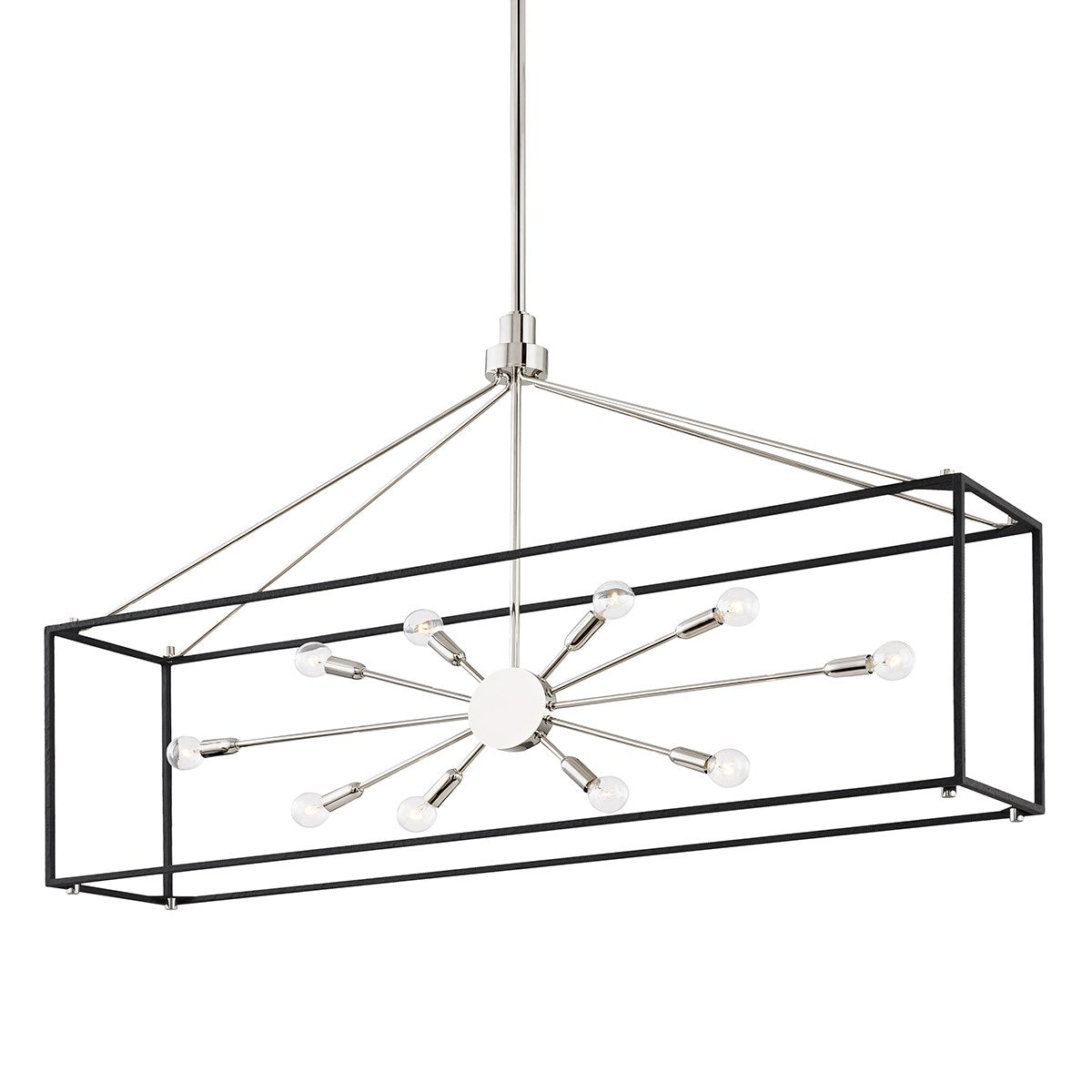 GLENDALE - 10 LIGHT ISLAND LIGHT Linear Suspension Light Hudson Valley Lighting Polished Nickel/Black  