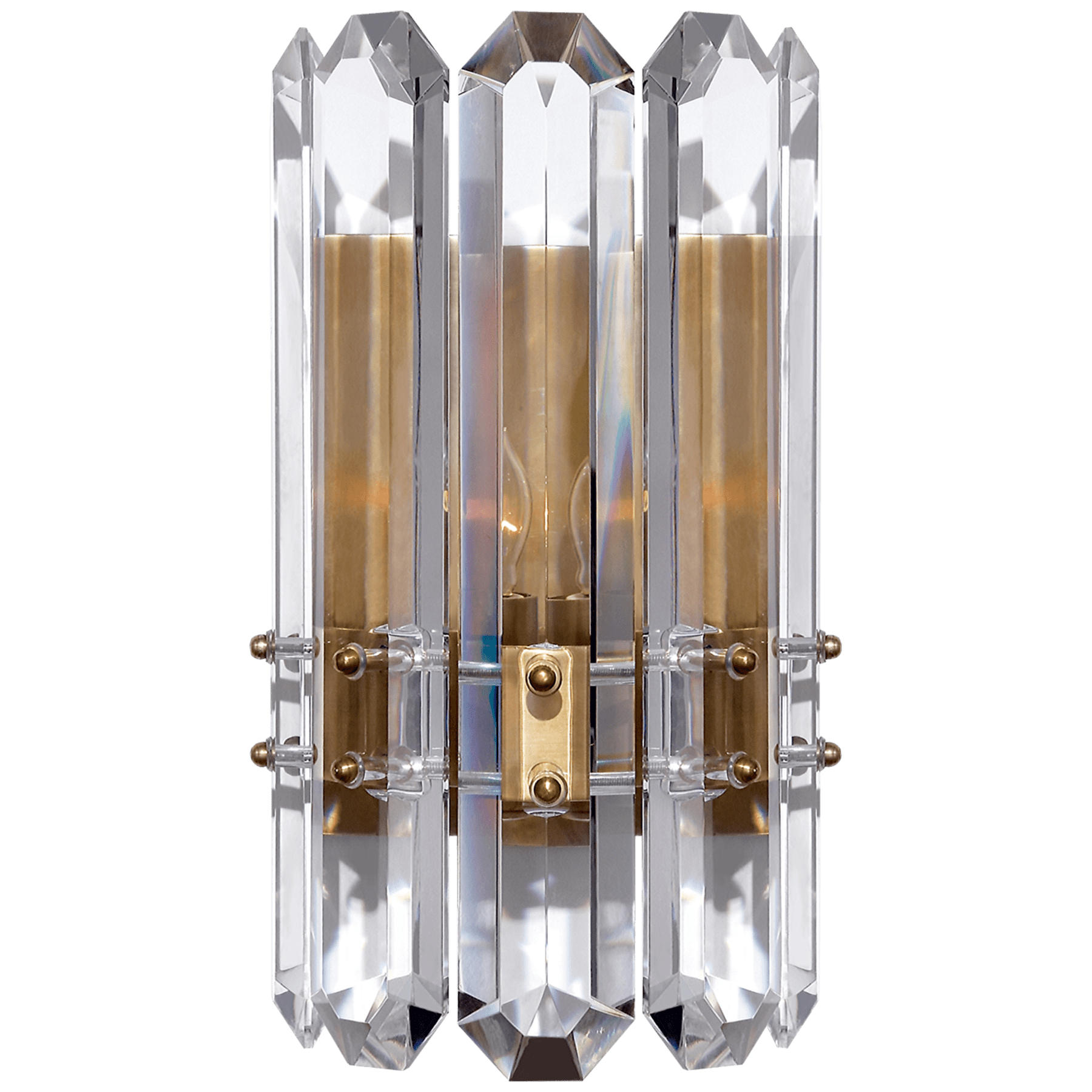 Visual Comfort Bonnington Wall Sconce Wall Sconces Visual Comfort & Co. Hand-Rubbed Antique Brass Crystal 