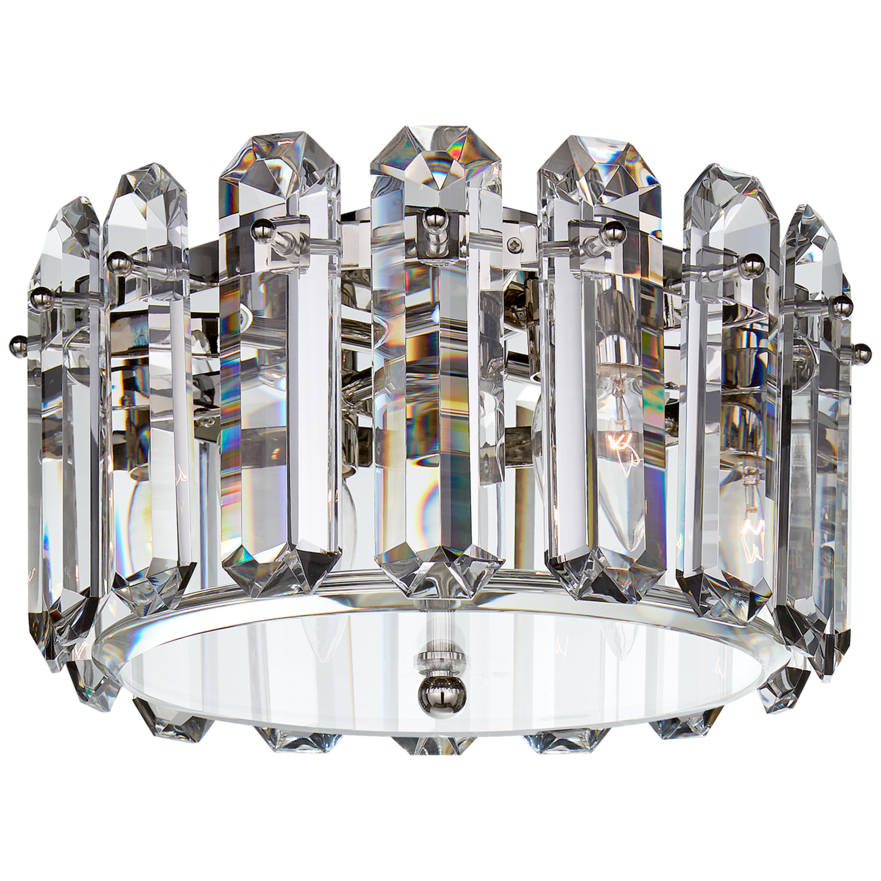 Visual Comfort Bonnington Small Flush Mount Ceiling Flush Mounts Visual Comfort & Co. Polished Nickel Crystal 