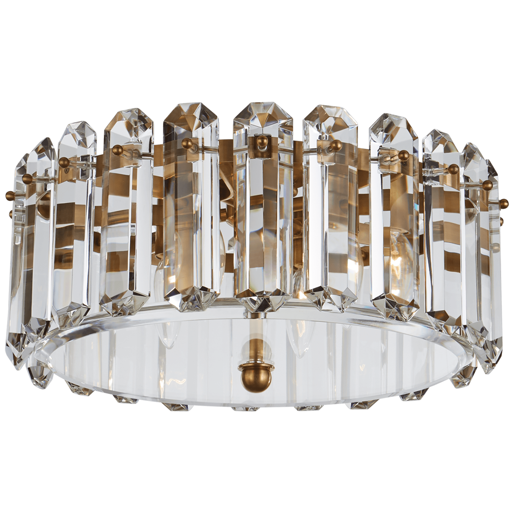 Visual Comfort Bonnington Medium Flush Mount Ceiling Flush Mounts Visual Comfort & Co. Hand-Rubbed Antique Brass Crystal 