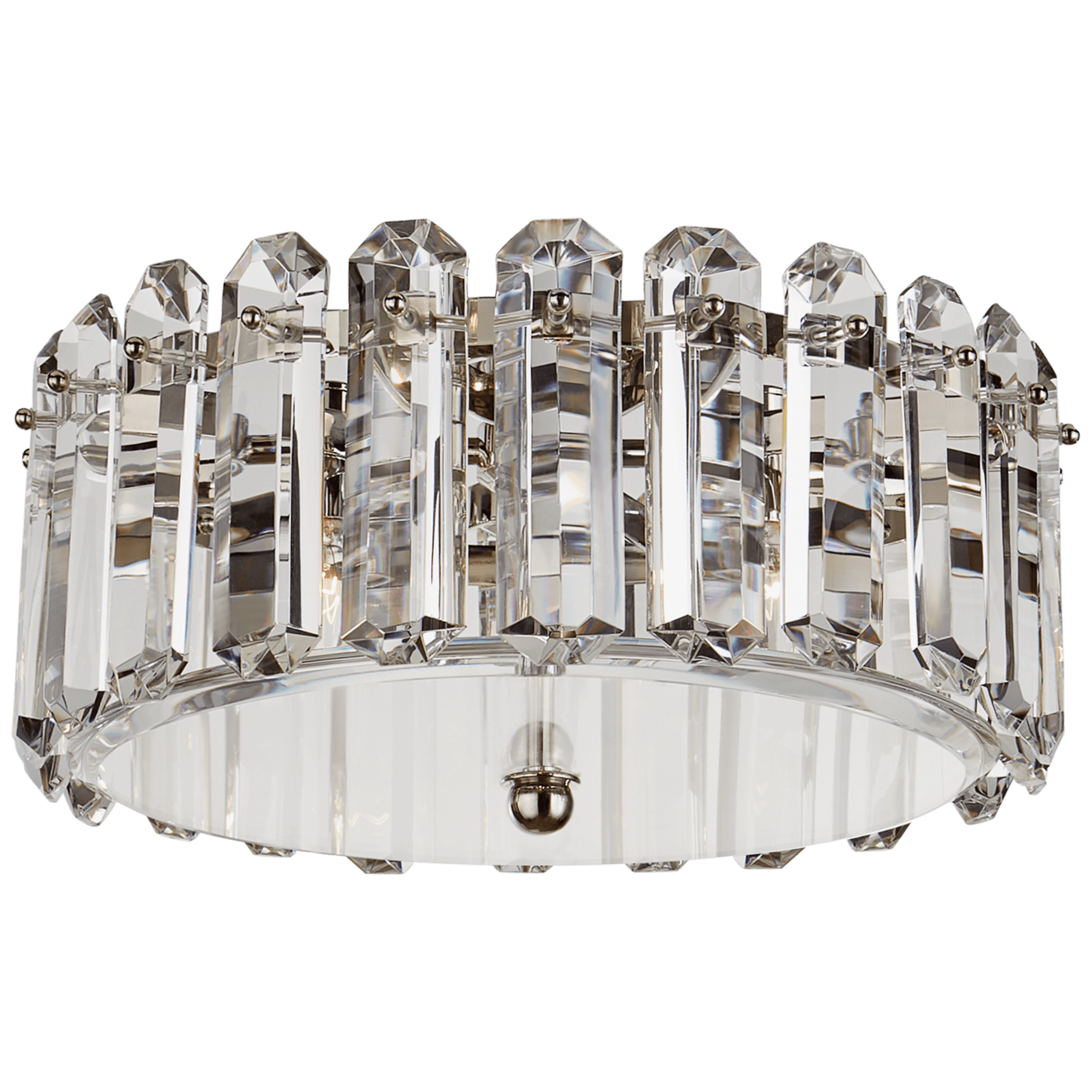 Visual Comfort Bonnington Medium Flush Mount Ceiling Flush Mounts Visual Comfort & Co. Polished Nickel Crystal 