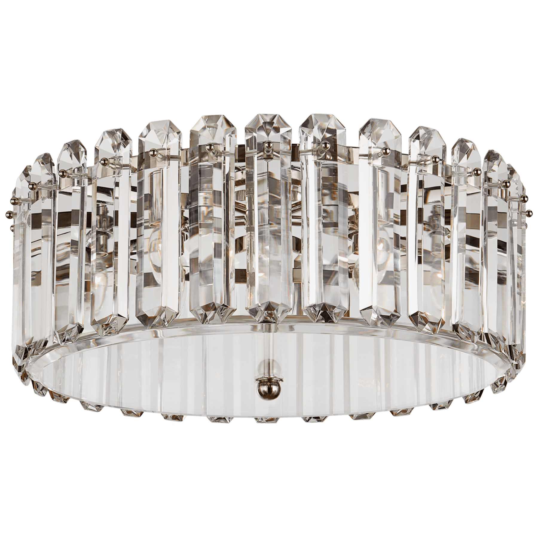 Visual Comfort Bonnington Large Flush Mount Ceiling Flush Mounts Visual Comfort & Co. Polished Nickel Crystal 