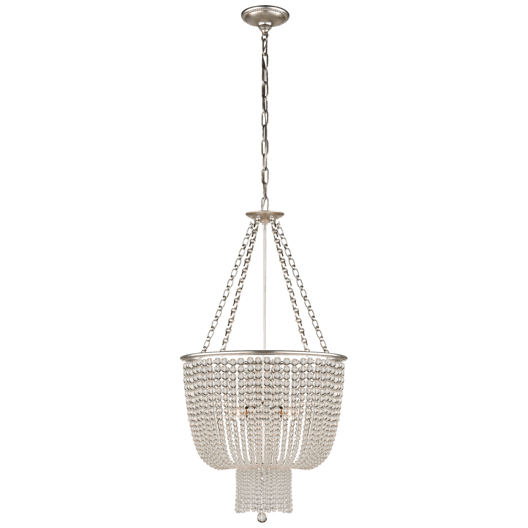 Visual Comfort Jacqueline Chandelier Chandeliers Visual Comfort & Co. Burnished Silver Leaf Clear Glass 