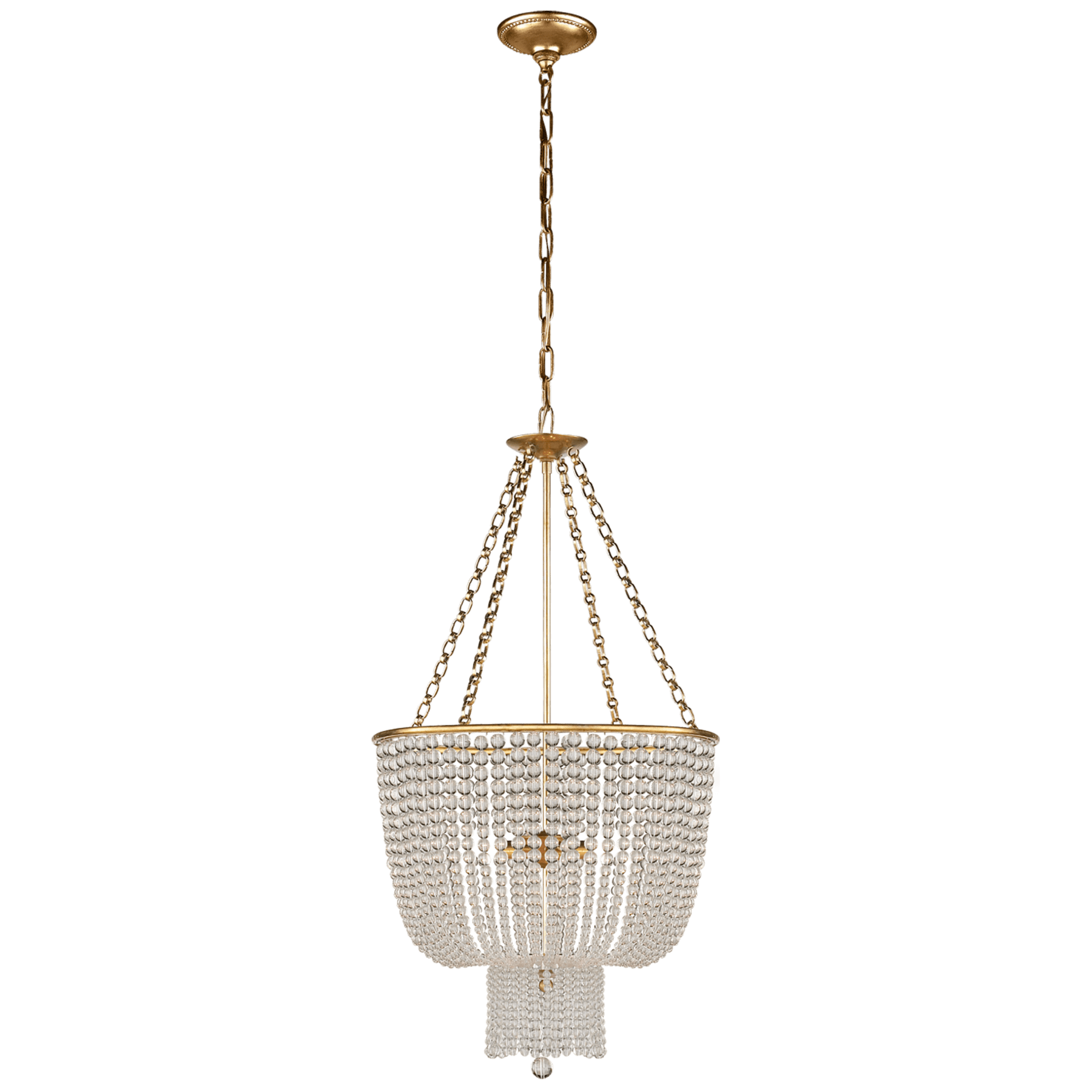 Visual Comfort Jacqueline Chandelier Chandeliers Visual Comfort & Co. Hand-Rubbed Antique Brass Clear Glass 