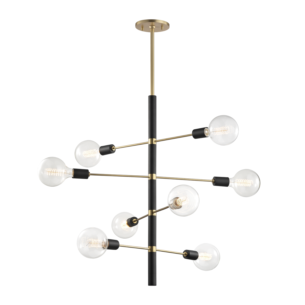 Hudson Valley Lighting Astrid 8 Light Chandelier H178808 Chandeliers Mitzi Aged Brass/Black  