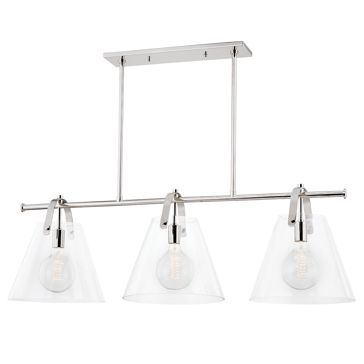 Hudson Valley Lighting Karin 3 Light Island Light H162903 Linear Chandeliers Mitzi Polished Nickel  