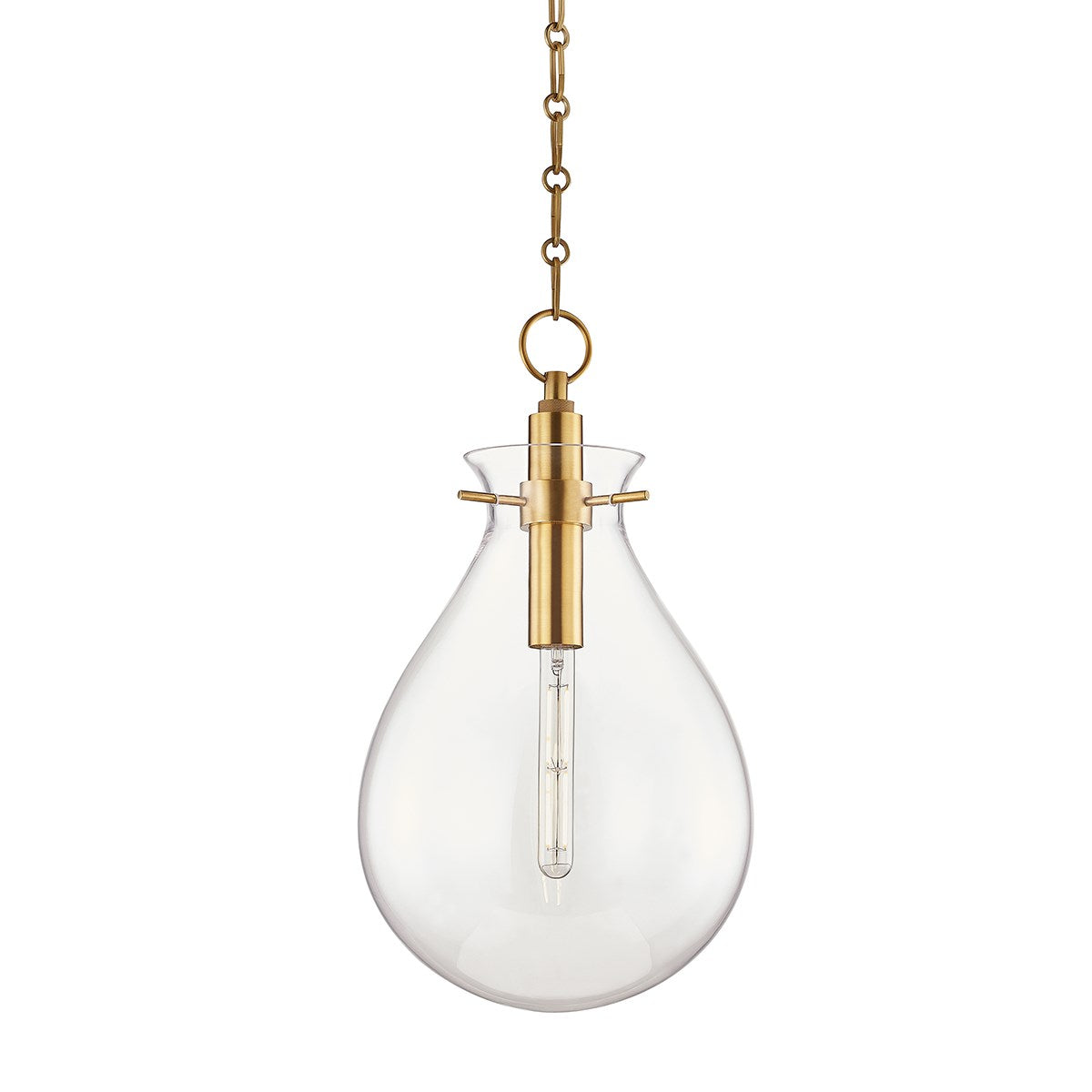 Ivy - 1 LIGHT MEDIUM PENDANT Pendant Hudson Valley Lighting Aged Brass  