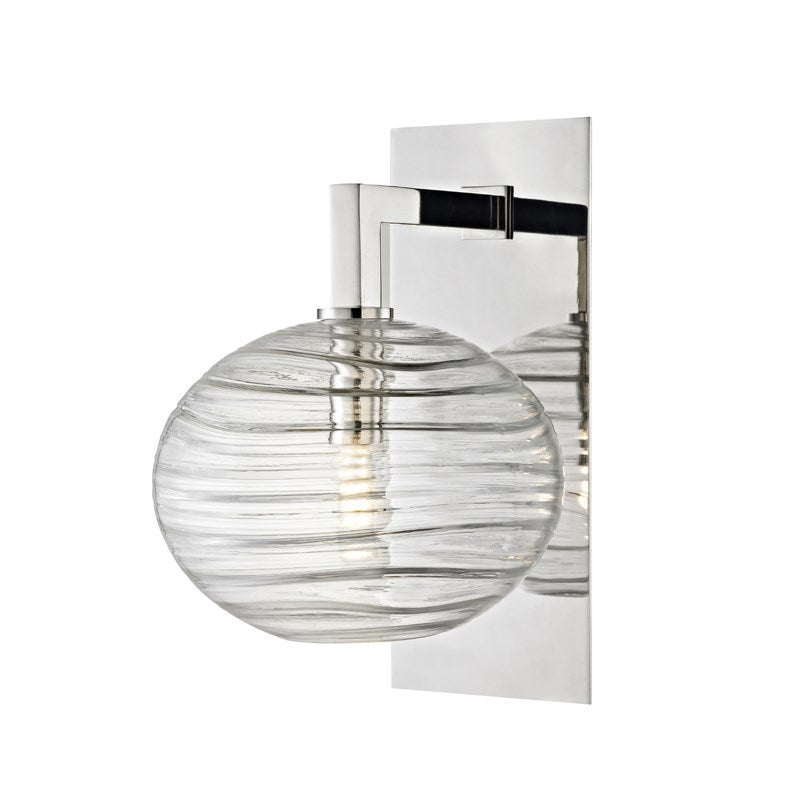 BRETON - 1 LIGHT WALL SCONCE Wall Light Fixtures Hudson Valley Polished Nickel  