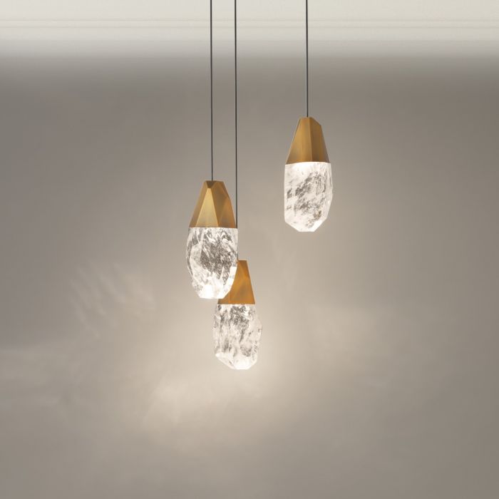 Schonbek Beyond Martini Chandelier Pendants Schonbek Beyond Aged Brass/Clear 3-Light 