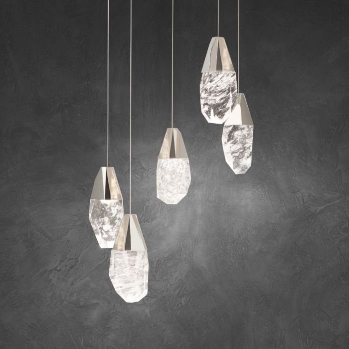 Schonbek Beyond Martini Chandelier Pendants Schonbek Beyond Aged Brass/Clear 5-Light 