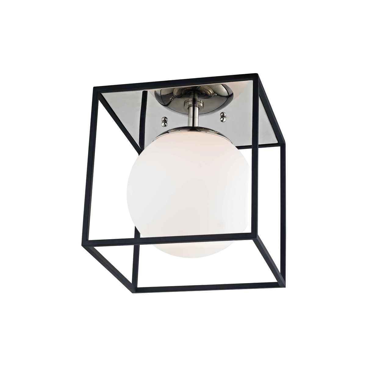 Hudson Valley Lighting Aira 1 Light Small Flush Mount H141501S Ceiling Flush Mounts Mitzi Polished Nickel/Black  