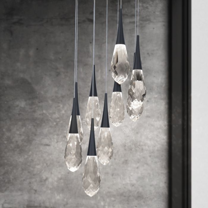 Schonbek Beyond Hibiscus Chandelier Pendants Schonbek Beyond Black 3-Light 