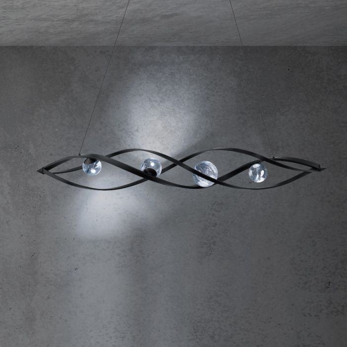 Schonbek Beyond Slipstream Pendant Linear Suspension Light Schonbek Beyond Black  