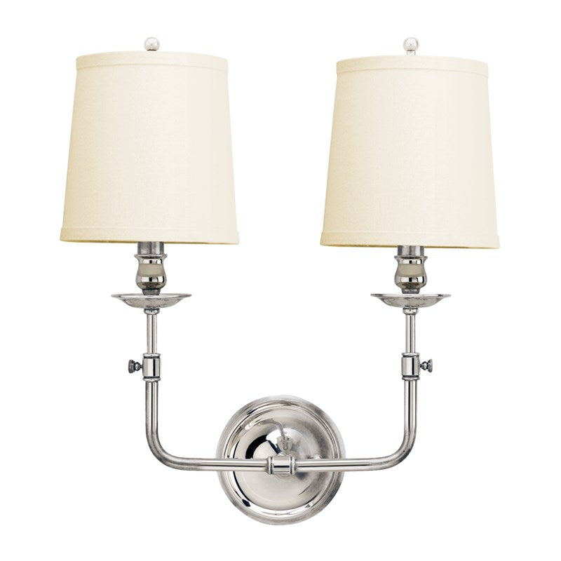 Logan - 2 LIGHT WALL SCONCE Wall Light Fixtures Hudson Valley Lighting Polished Nickel  