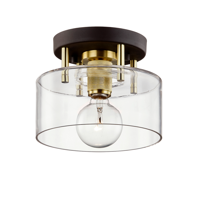 Troy BERGAMOT STATION 1LT SEMI-FLUSH C7540 Flush Mount Ceiling Light Troy Lighting Bronze  