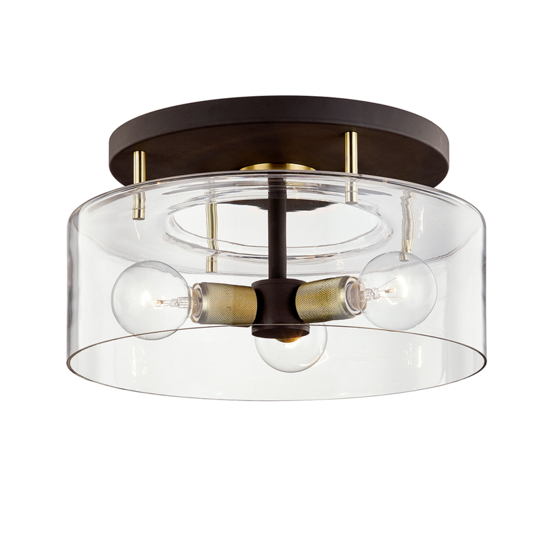 Troy BERGAMOT STATION 3LT SEMI-FLUSH C7542 Flush Mount Ceiling Light Troy Lighting Bronze  