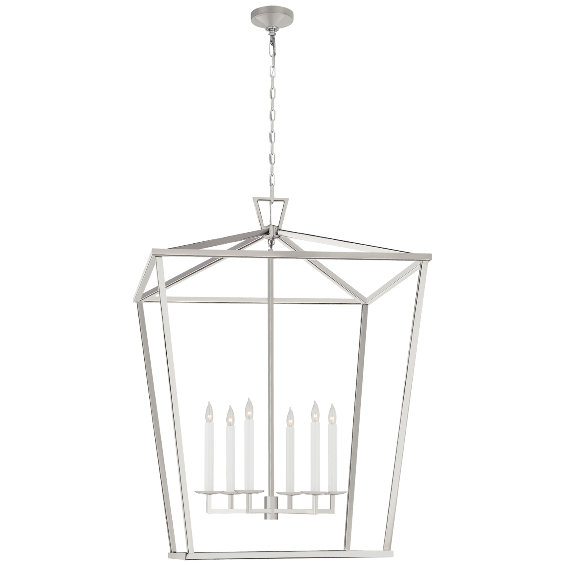 Visual Comfort Darlana XXL Lantern Pendants Visual Comfort & Co. Polished Nickel No Option 