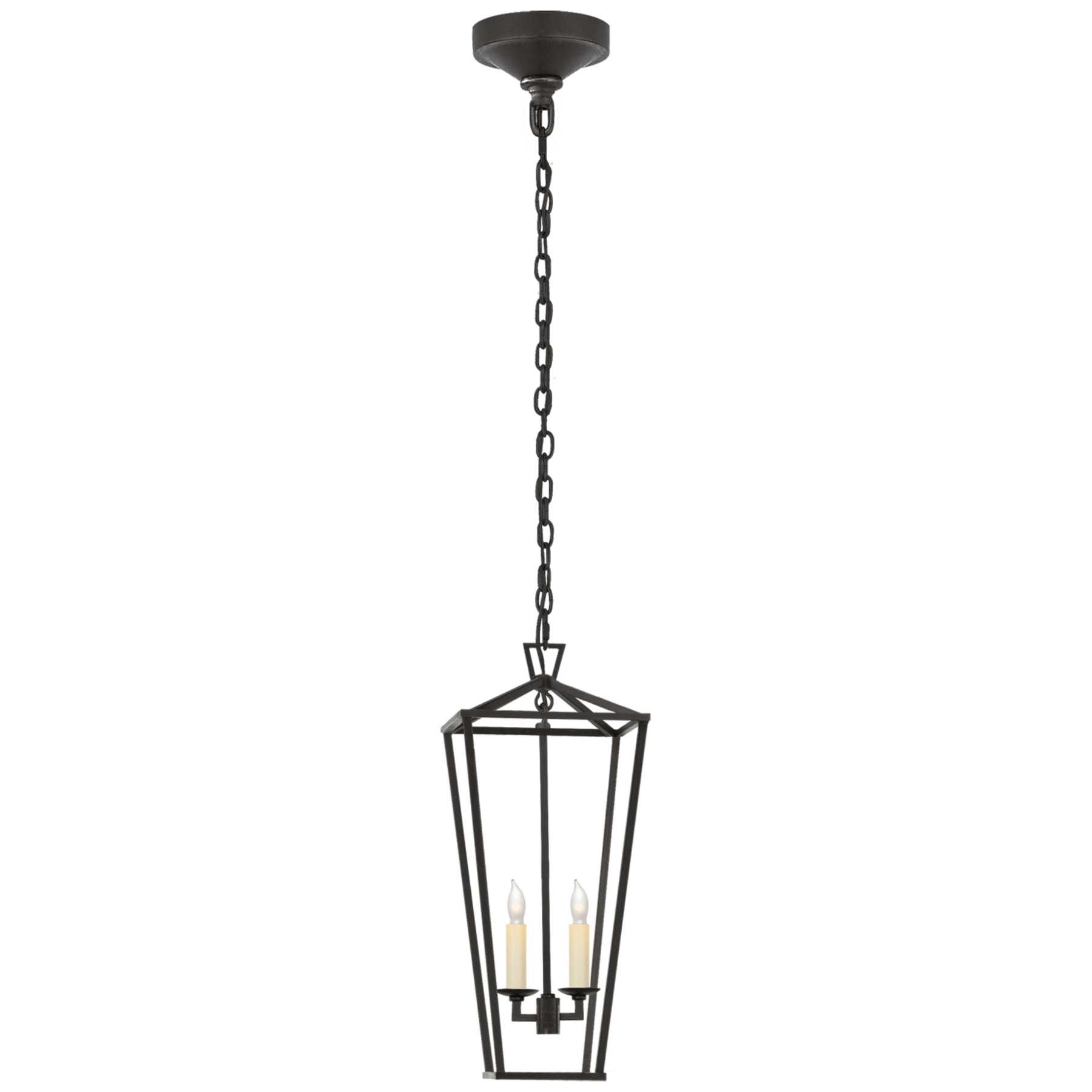 Visual Comfort Darlana Medium Tall Lantern Pendants Visual Comfort & Co. Aged Iron No Option 