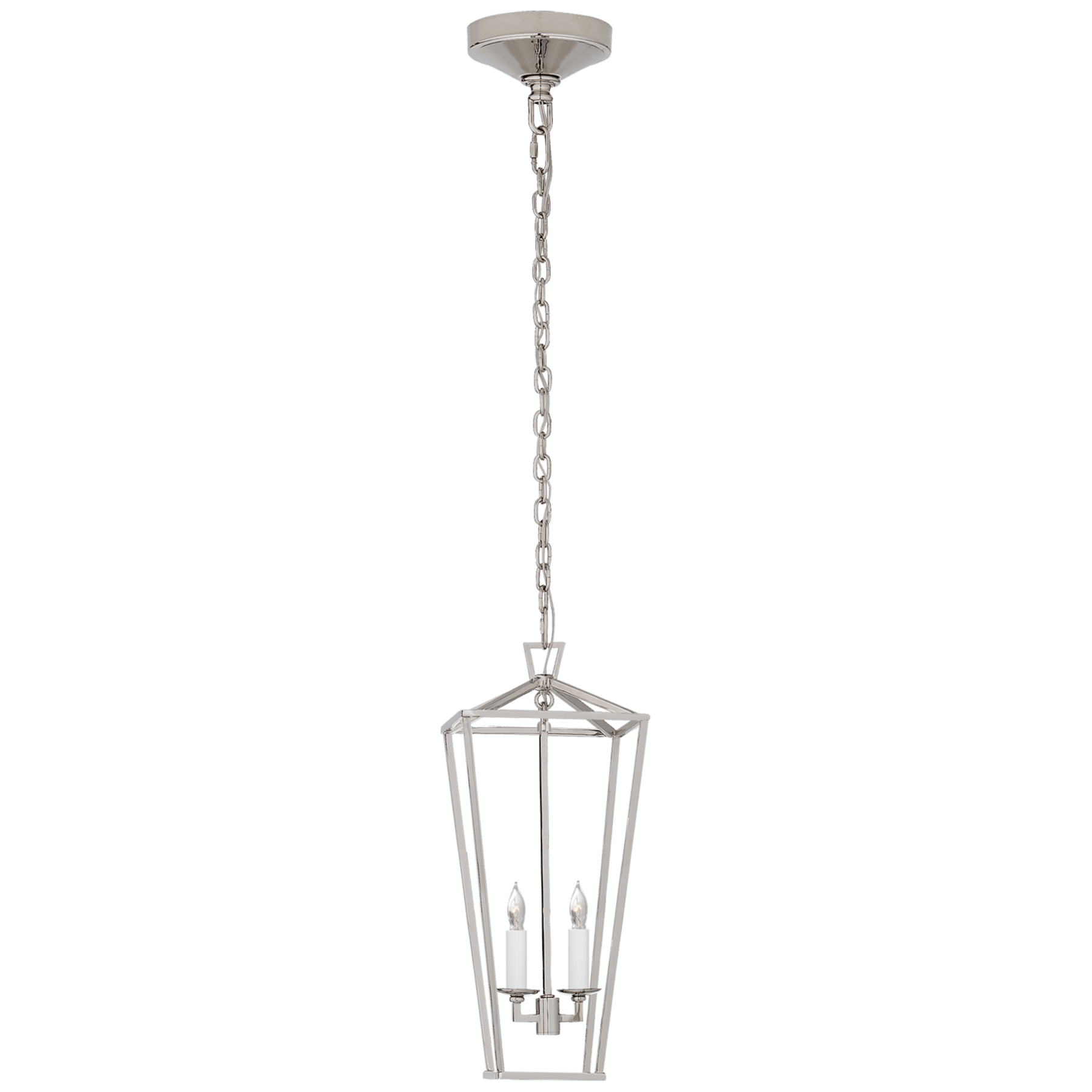 Visual Comfort Darlana Medium Tall Lantern Pendants Visual Comfort & Co. Polished Nickel No Option 