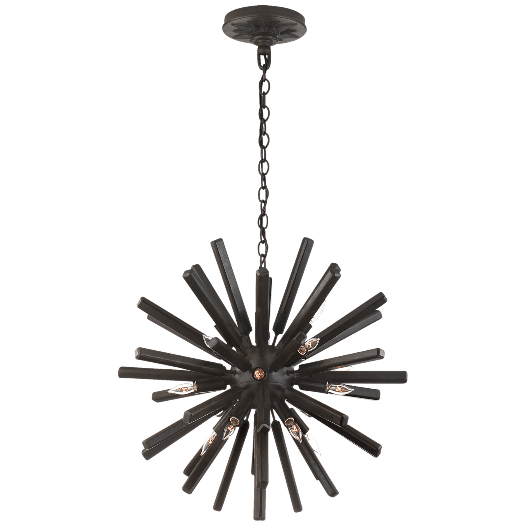 Visual Comfort Lawrence Small Sputnik Chandelier Chandeliers Visual Comfort & Co. Aged Iron No Option 