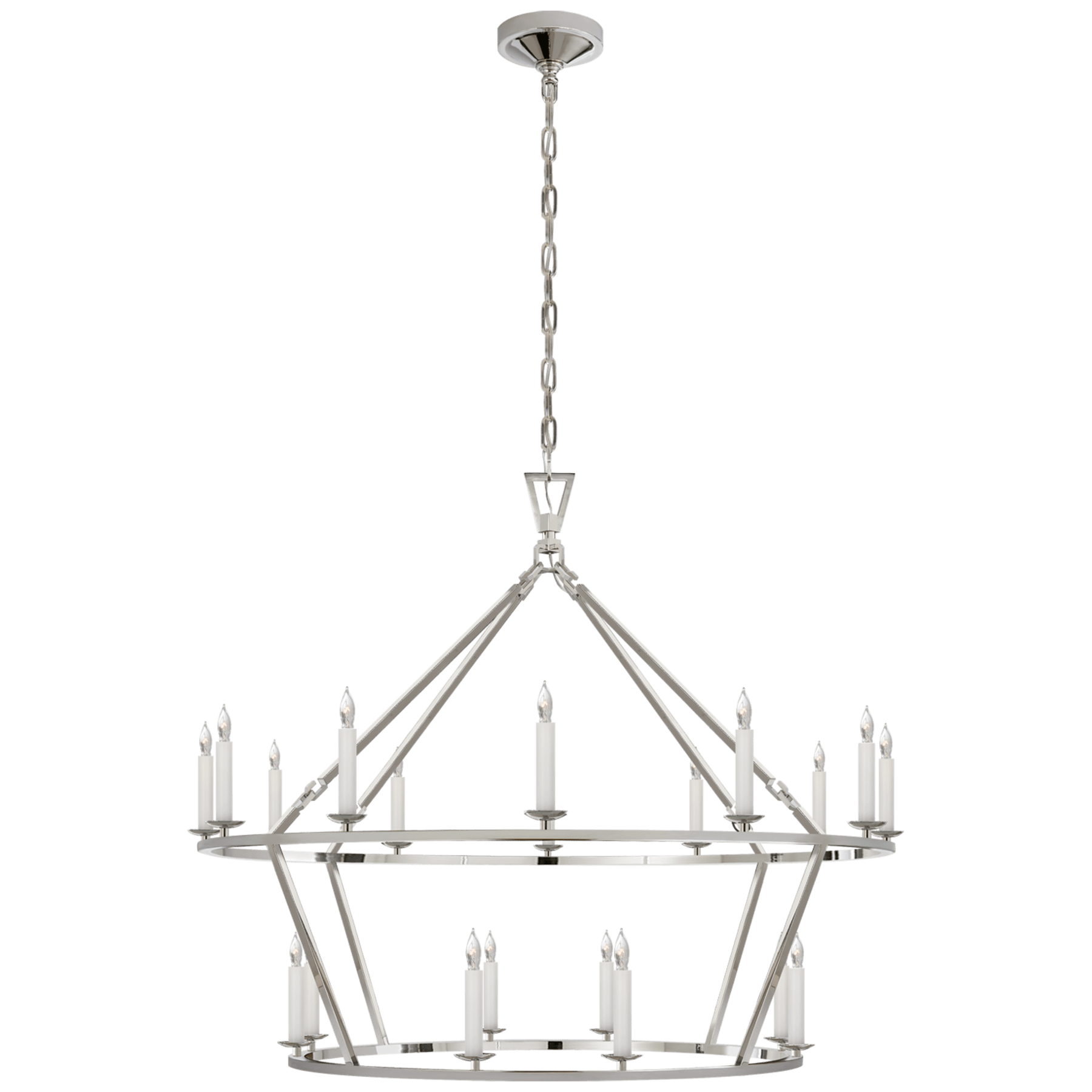 Visual Comfort Darlana Large Two-Tiered Ring Chandelier Chandeliers Visual Comfort Polished Nickel No Option 