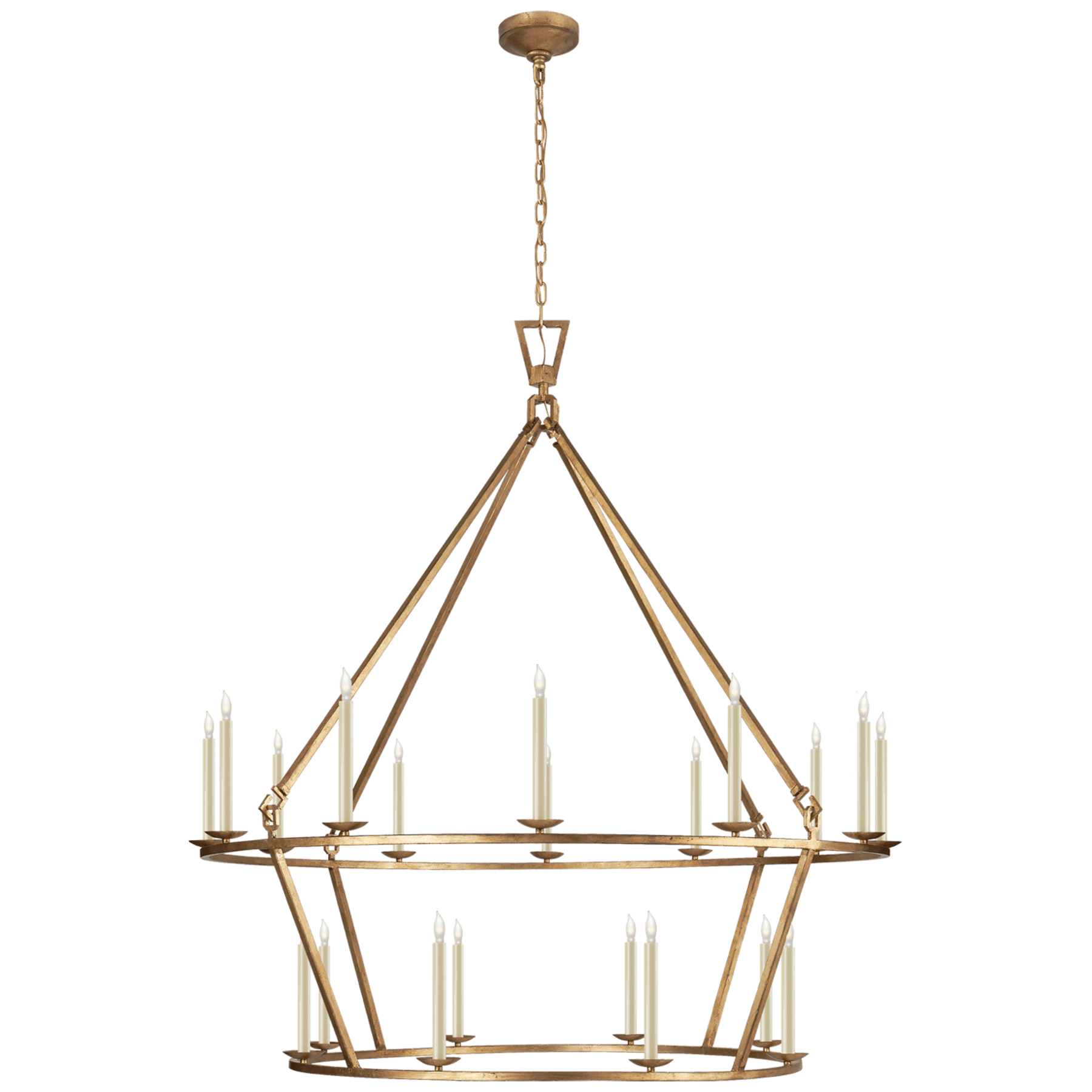 Visual Comfort Darlana Extra Large Two-Tier Chandelier Chandeliers Visual Comfort & Co. Gilded Iron No Option 