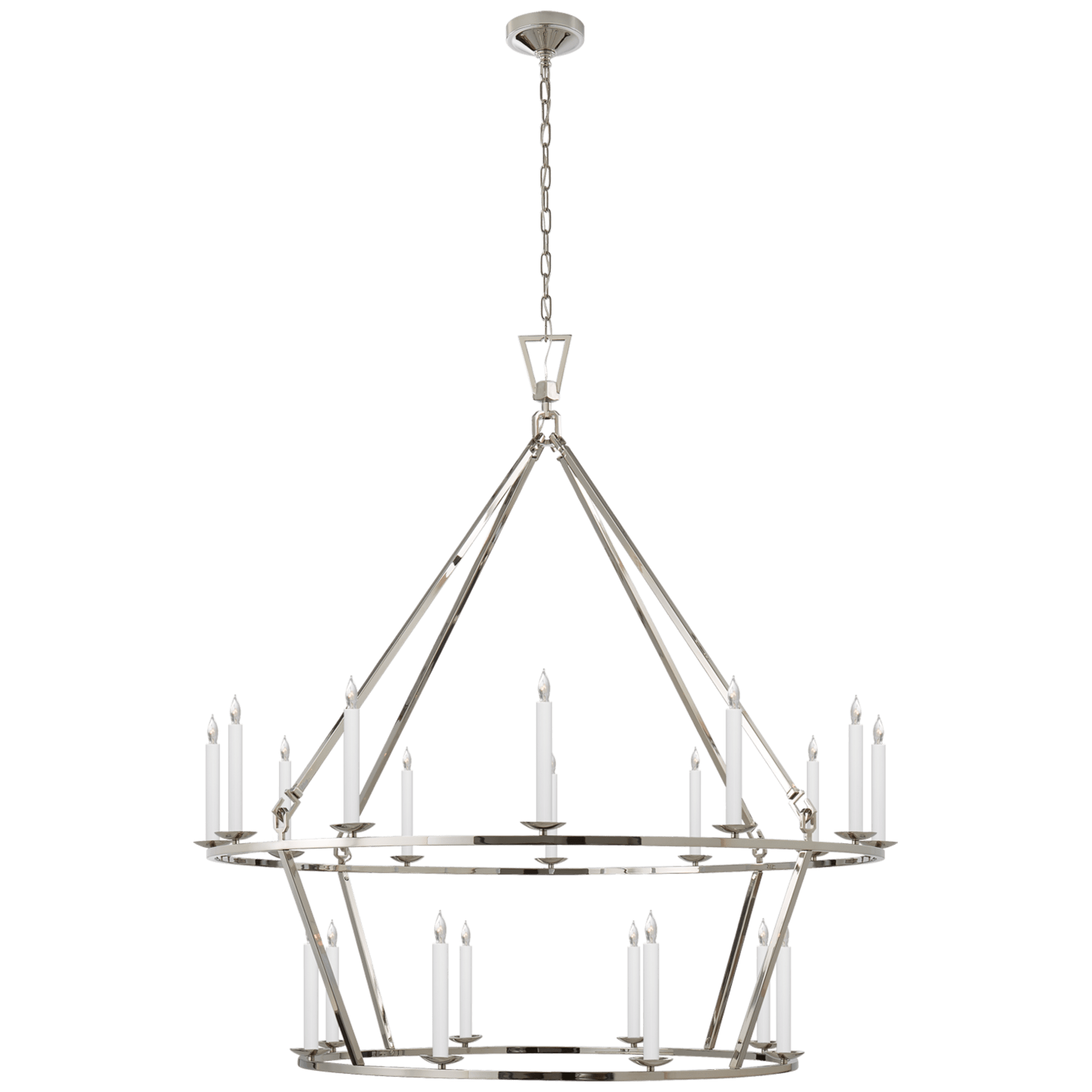 Visual Comfort Darlana Extra Large Two-Tier Chandelier Chandeliers Visual Comfort & Co. Polished Nickel No Option 