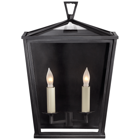 Visual Comfort Darlana Small 3/4 Lantern Outdoor Flush Mounts Visual Comfort & Co. Bronze Clear Glass 