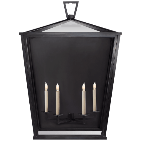 Visual Comfort Darlana Grande 3/4 Lantern Outdoor Wall Lights Visual Comfort & Co. Bronze Clear Glass 