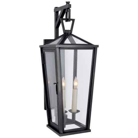 Visual Comfort Darlana Small Tall Bracketed Wall Lantern Outdoor Flush Mounts Visual Comfort & Co. Bronze No Option 