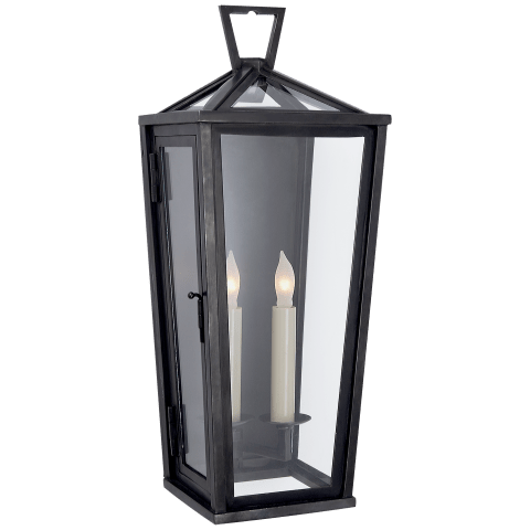 Visual Comfort Darlana Small Tall 3/4 Wall Lantern Outdoor Flush Mounts Visual Comfort & Co. Bronze No Option 