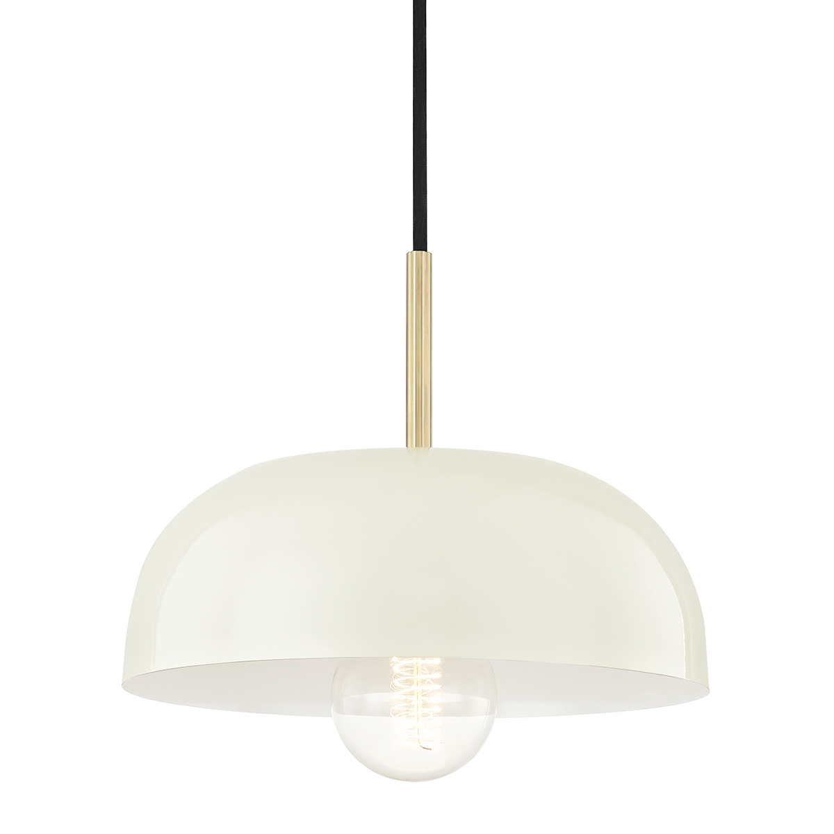 Hudson Valley Lighting Avery 1 Light Small Pendant H199701S Pendants Mitzi Aged Brass/Cream  