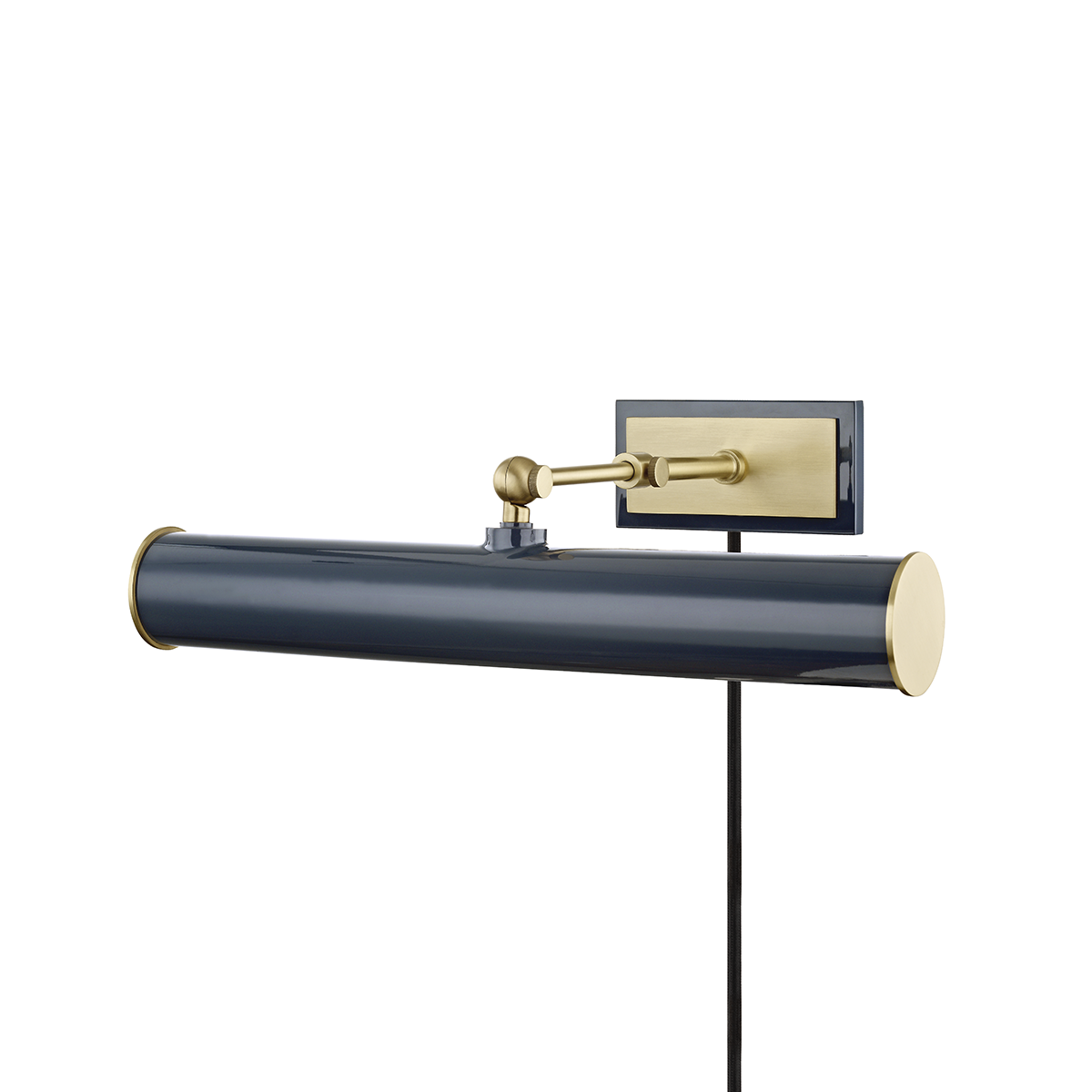 Hudson Valley Lighting Holly 2 Light Picture Light With Plug HL263202 Wall Sconces Mitzi Aged Brass/Navy  