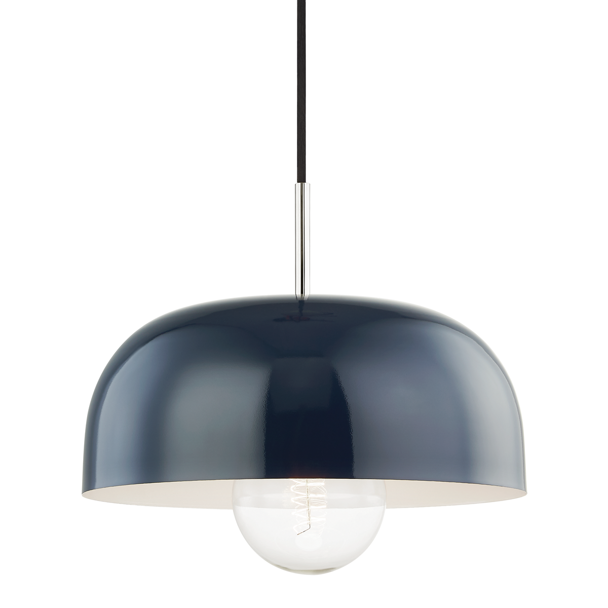 Hudson Valley Lighting Avery 1 Light Large Pendant H199701L Pendants Mitzi Polished Nickel/Navy  