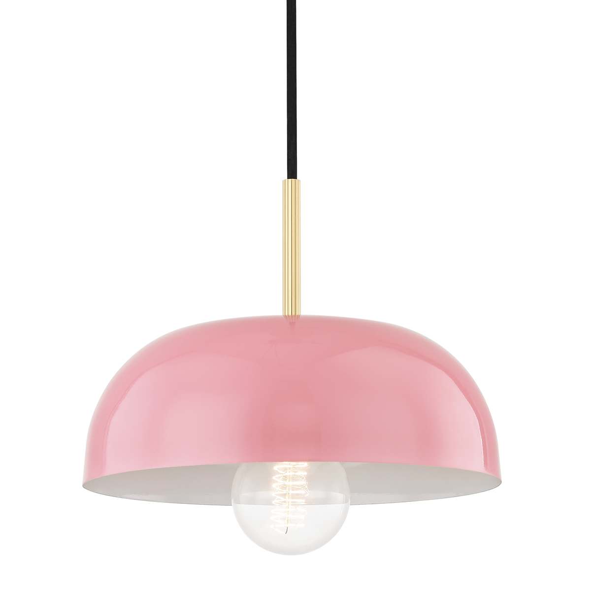 Hudson Valley Lighting Avery 1 Light Small Pendant H199701S Pendants Mitzi Aged Brass/Pink  