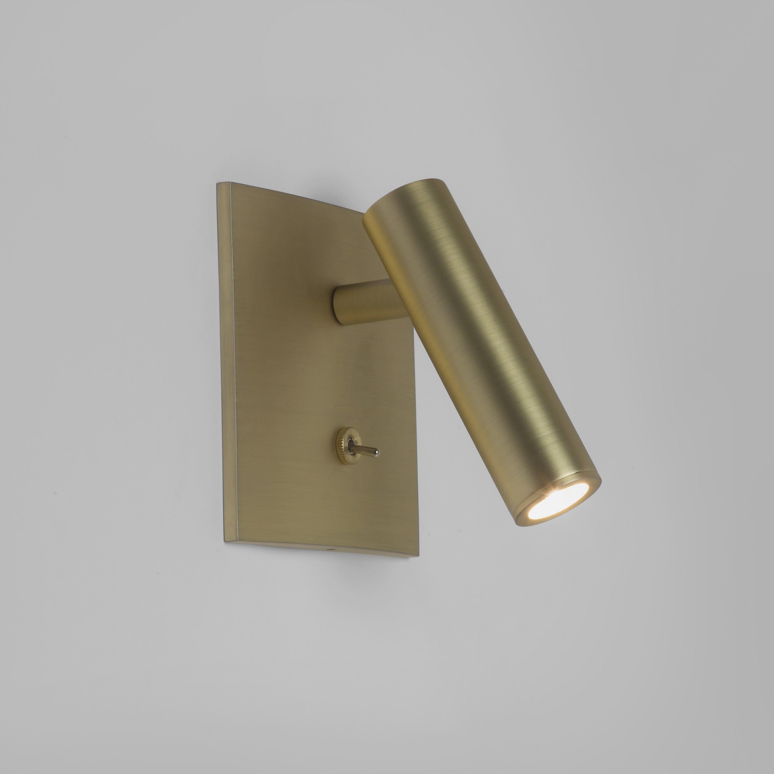 Astro Lighting Enna Square Switched Wall Light Fixtures Astro Lighting 5.12x4.33x4.33 Matt Gold Yes (Integral), High Power LED