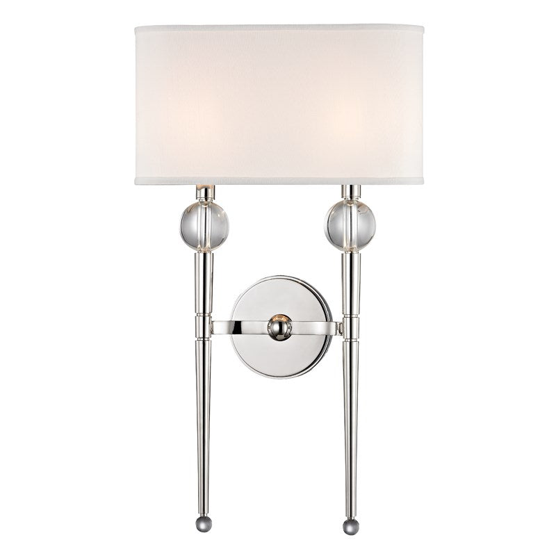 Rockland - 2 LIGHT WALL SCONCE Wall Sconces Hudson Valley Lighting Polished Nickel  