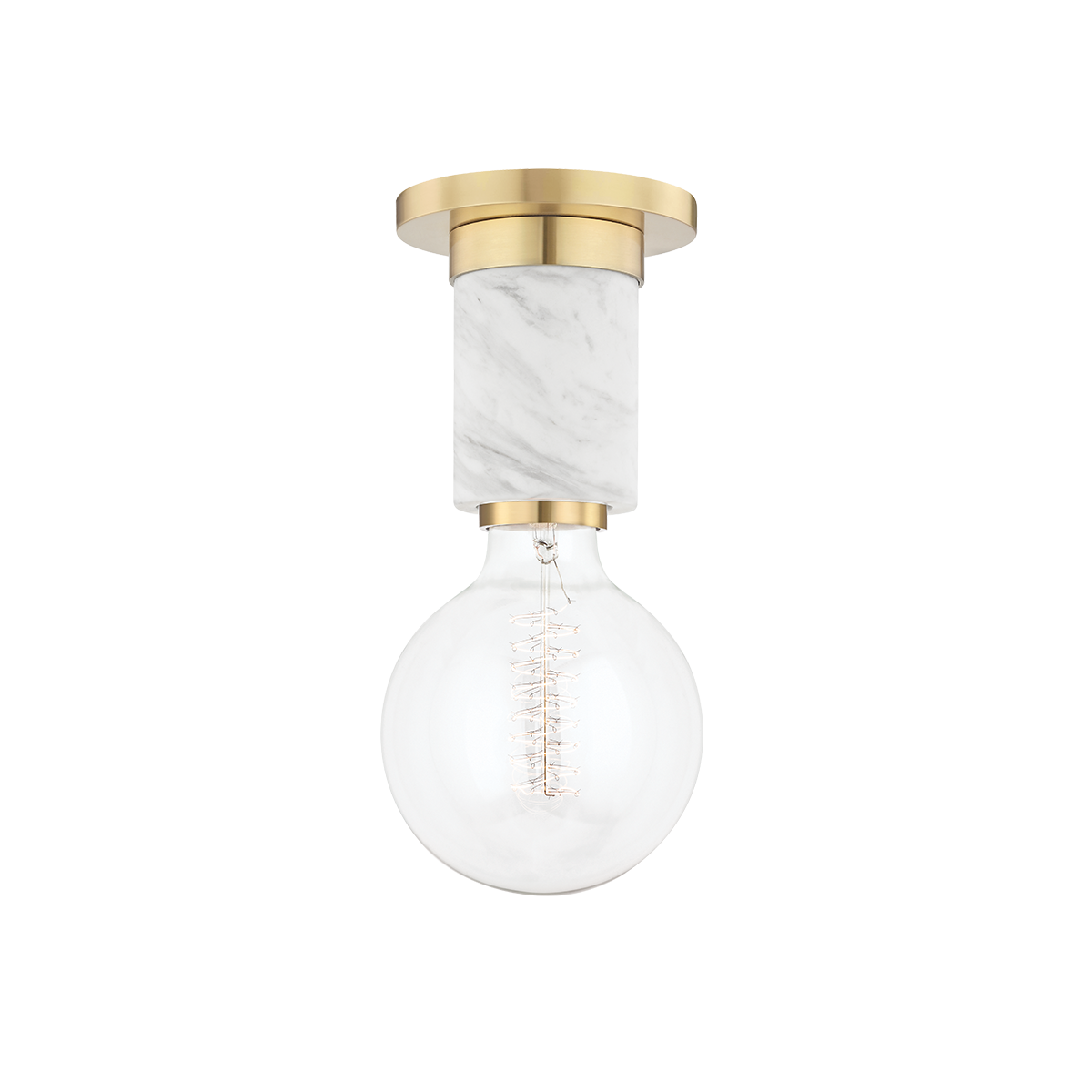 Hudson Valley Lighting Asime 1 Light Flush Mount H120601 Flush Mount Ceiling Light Mitzi Aged Brass  