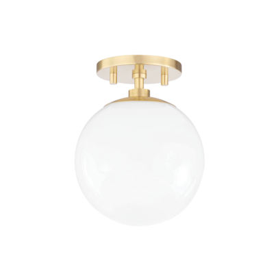 Hudson Valley Lighting Stella 1 Light Semi-Flush Mount H105601 Flush Mount Ceiling Light Mitzi Aged Brass  